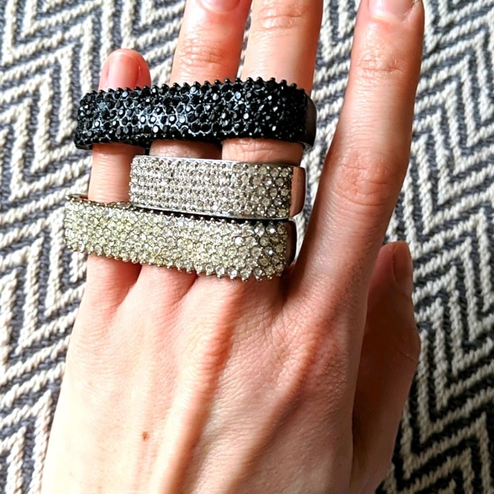 Stack of gemstone rings (knuckle rings)